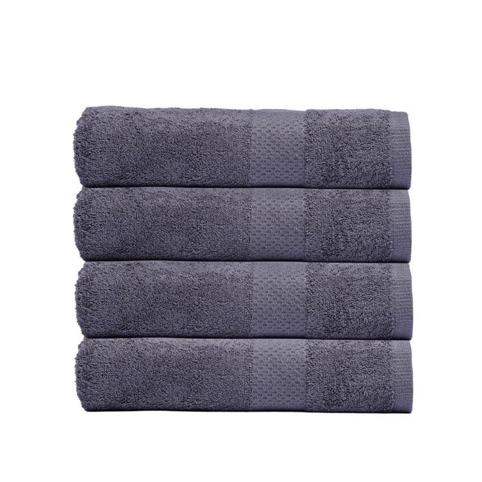 Pack of 4 Bath Terry Towel Set Pure 100% Cotton - Gray - Umbrella Outdoors