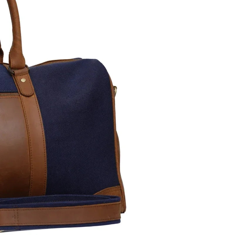 Big Boy Cotton Canvas Leather Duffle Bag - Blue Boy - Umbrella Outdoors