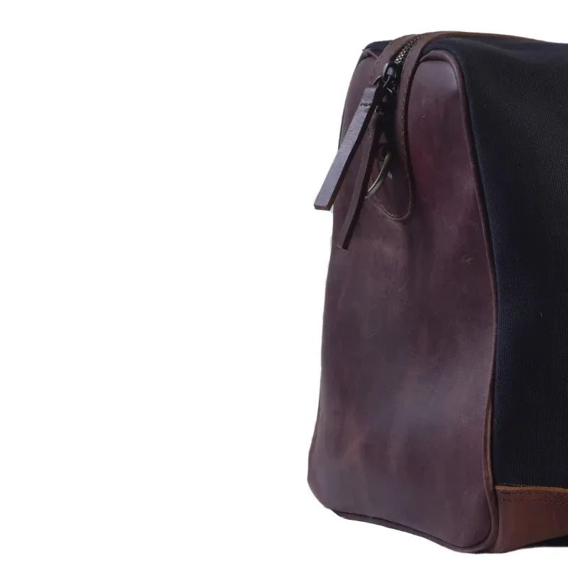 Big Boy Cotton Canvas Leather Duffle Bag - Dead Black - Umbrella Outdoors