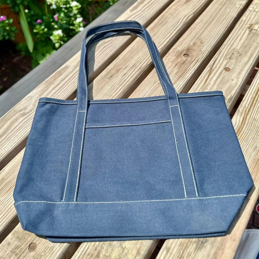 EcoStyle Cotton Canvas Tote Bag - Blue - Umbrella Outdoors