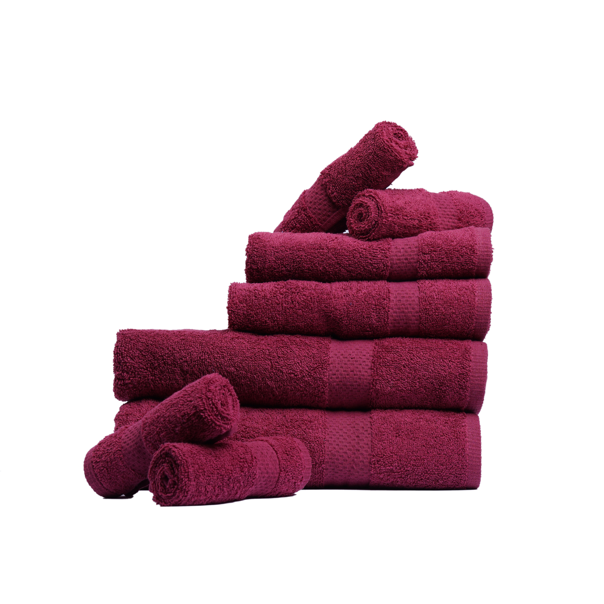 Pack of 8 Family Terry Towel Set Pure 100% Cotton
