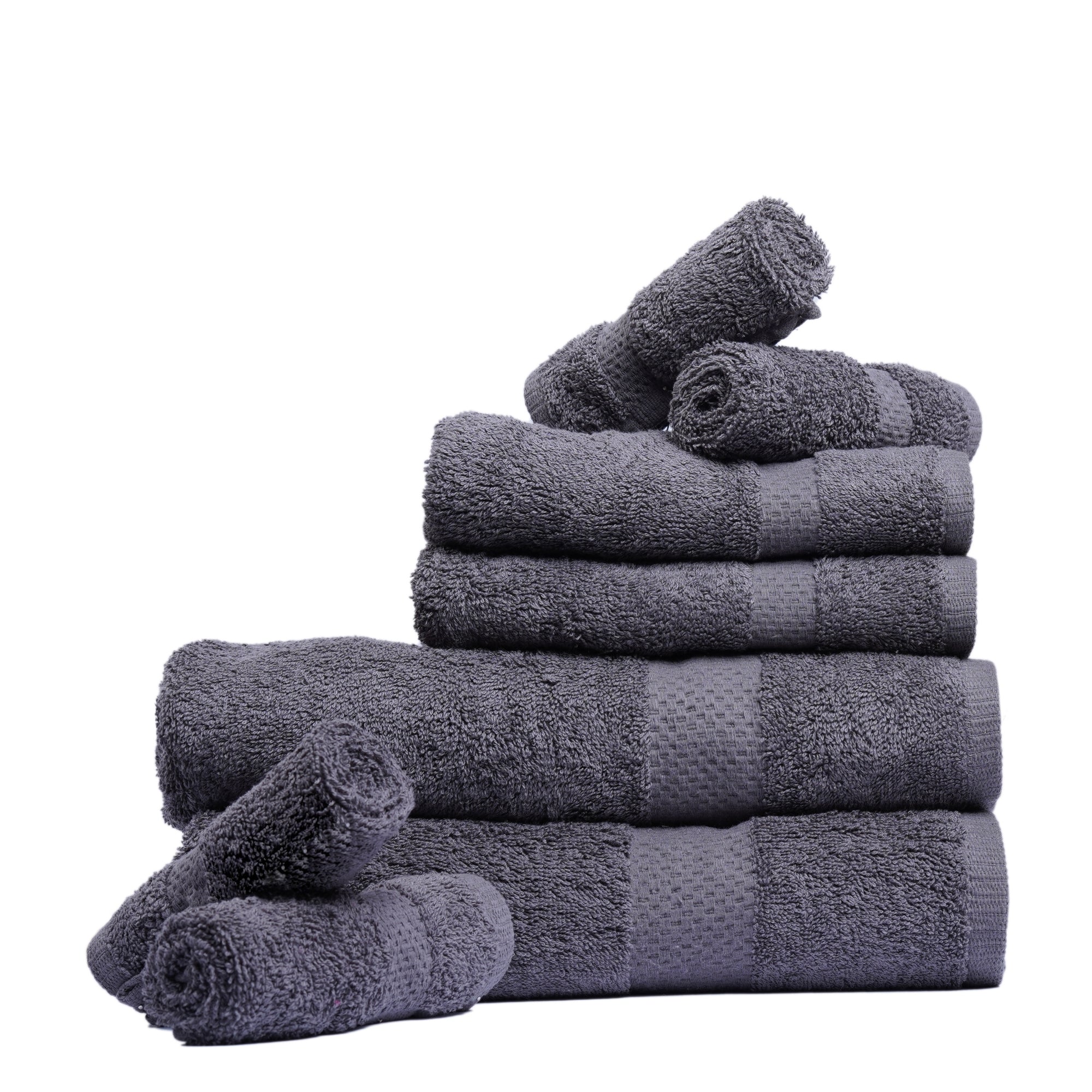 Pack of 8 Family Terry Towel Set Pure 100% Cotton