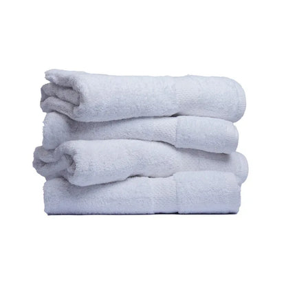 Pack of 4 Bath Terry Towel Set Pure 100% Cotton - White - Umbrella Outdoors