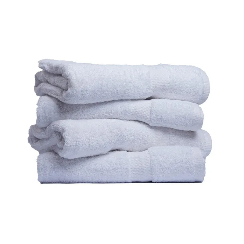 Pack of 4 Bath Terry Towel Set Pure 100% Cotton - White - Umbrella Outdoors