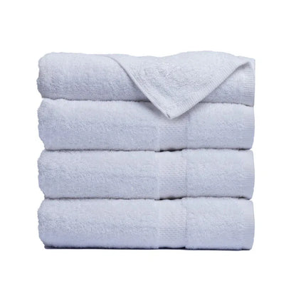 Pack of 4 Bath Terry Towel Set Pure 100% Cotton - White - Umbrella Outdoors