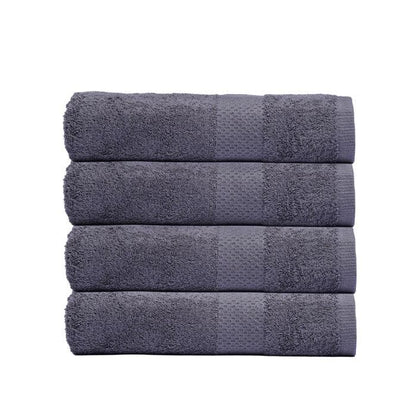 Pack of 4 Bath Terry Towel Set Pure 100% Cotton - Gray - Umbrella Outdoors