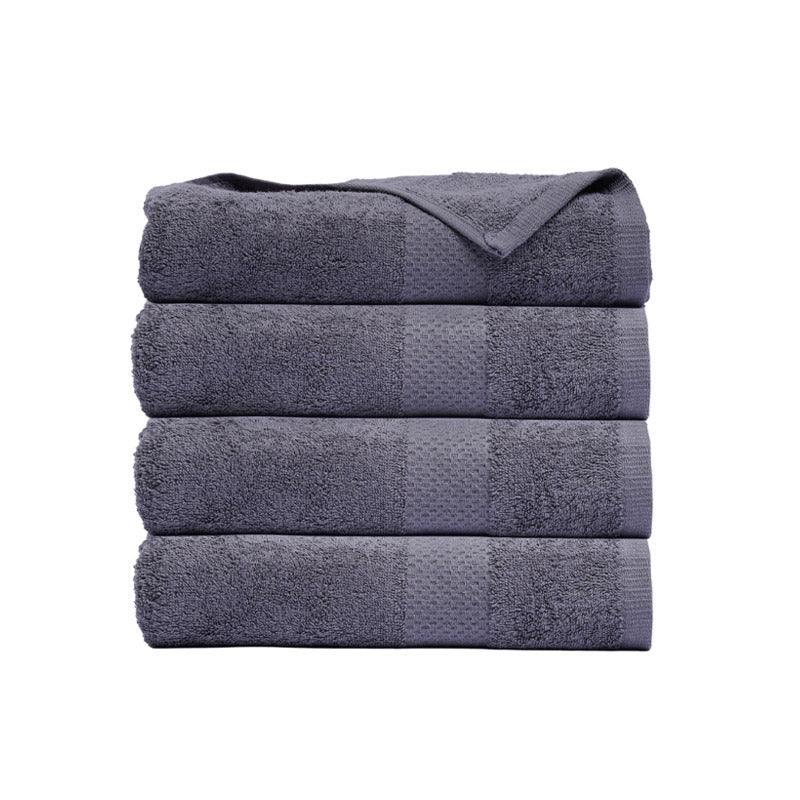 Pack of 4 Bath Terry Towel Set Pure 100% Cotton - Gray - Umbrella Outdoors