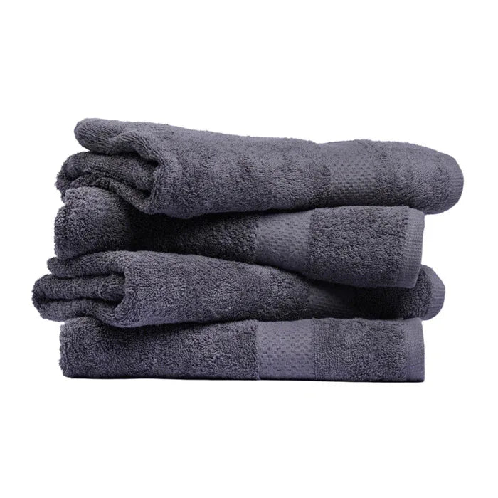 Pack of 4 Bath Terry Towel Set Pure 100% Cotton - Gray - Umbrella Outdoors
