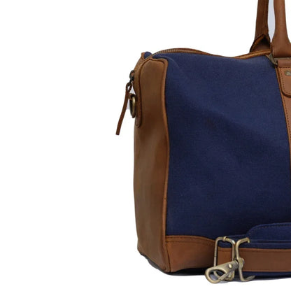 Big Boy Cotton Canvas Leather Duffle Bag - Blue Boy - Umbrella Outdoors