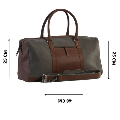Big Boy Cotton Canvas Leather Duffle Bag - Dead Black - Umbrella Outdoors