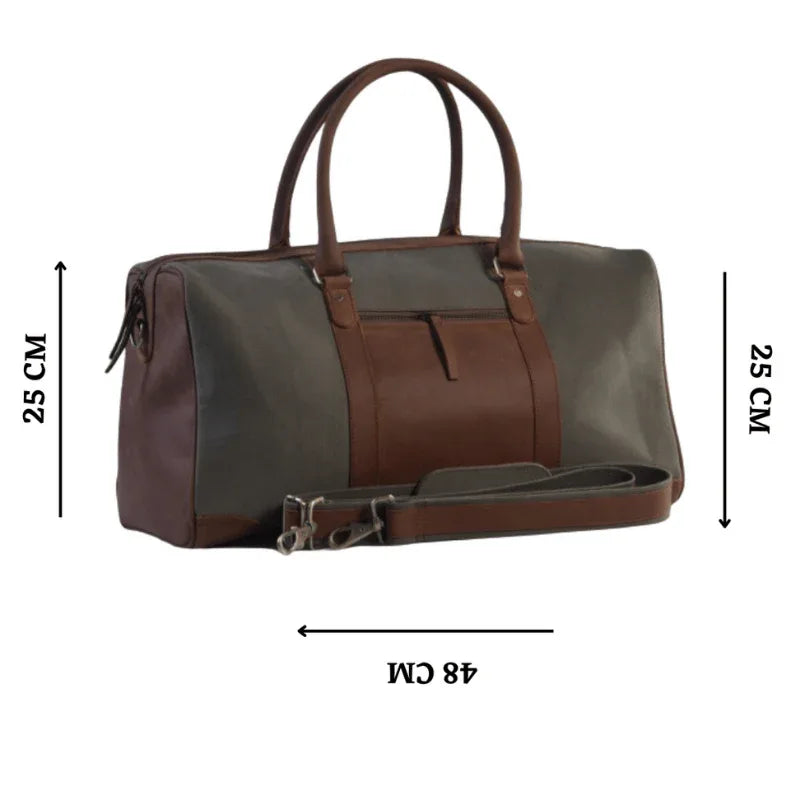 Big Boy Cotton Canvas Leather Duffle Bag - Dead Black - Umbrella Outdoors