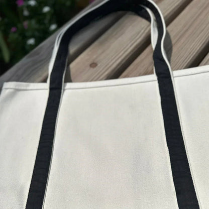 Organic Eco-Friendly Cotton Canvas Bag - White Black - Umbrella Outdoors