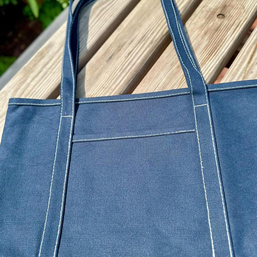EcoStyle Cotton Canvas Tote Bag - Blue - Umbrella Outdoors