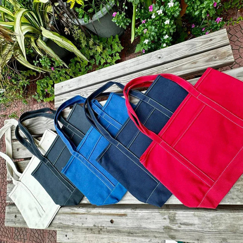EcoStyle Cotton Canvas Tote Bag - Blue - Umbrella Outdoors