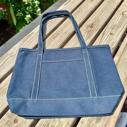 EcoStyle Cotton Canvas Tote Bag - Blue - Umbrella Outdoors