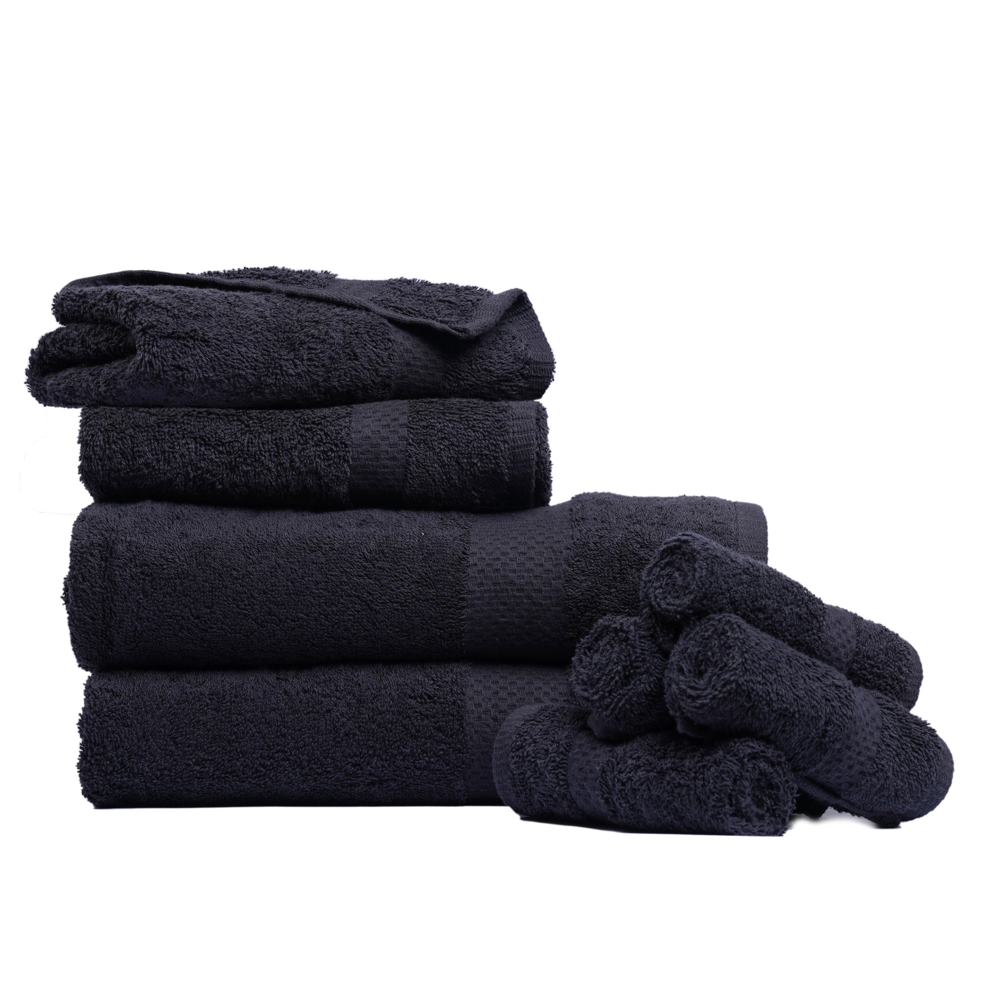 Pack of 8 Family Terry Towel Set Pure 100% Cotton