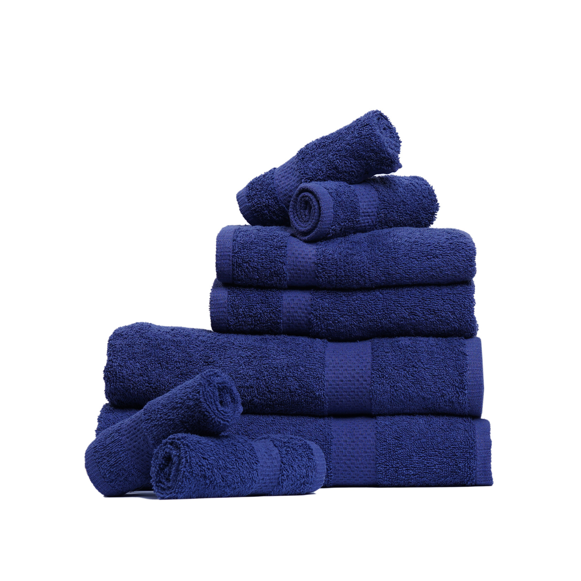 Pack of 8 Family Terry Towel Set Pure 100% Cotton