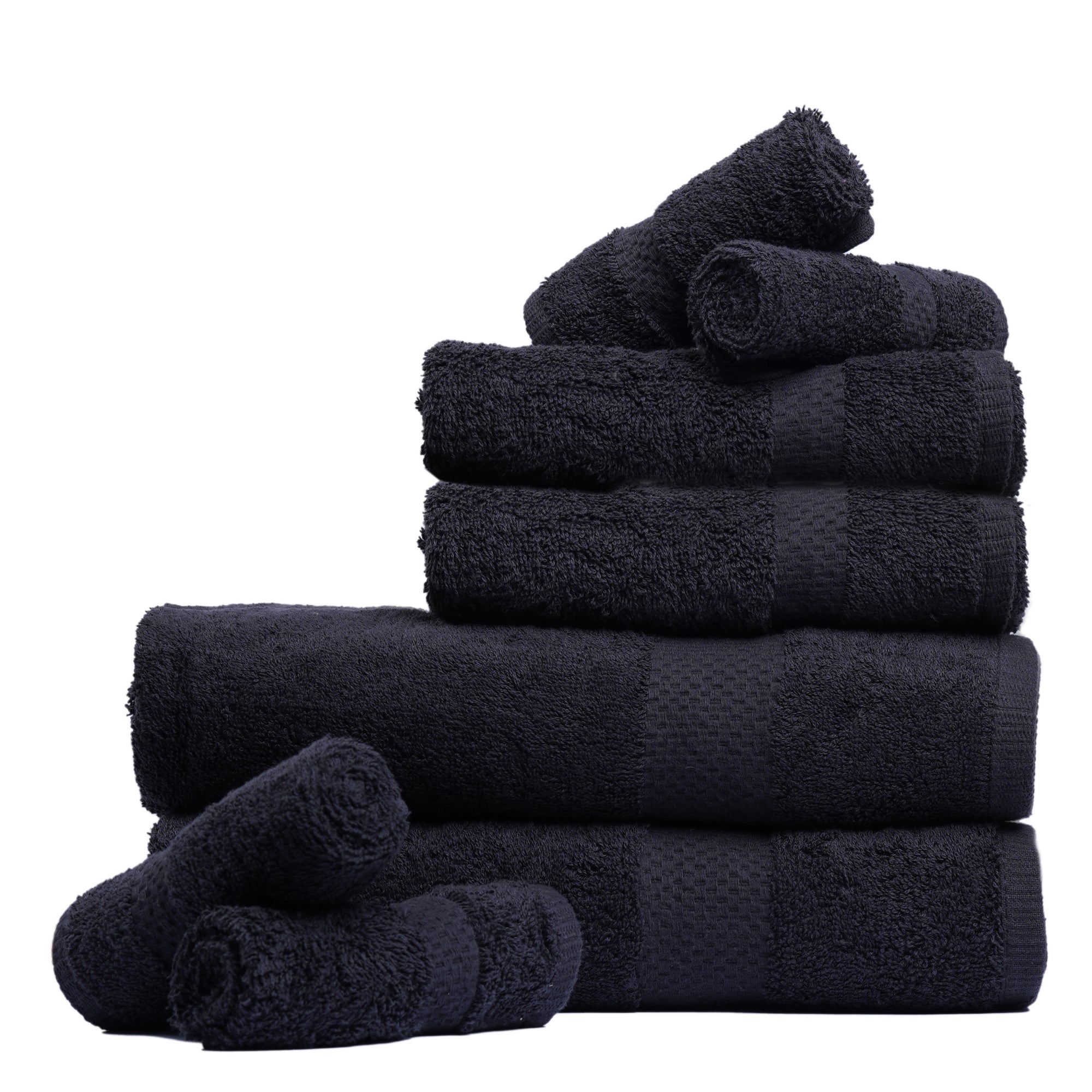 Pack of 8 Family Terry Towel Set Pure 100% Cotton