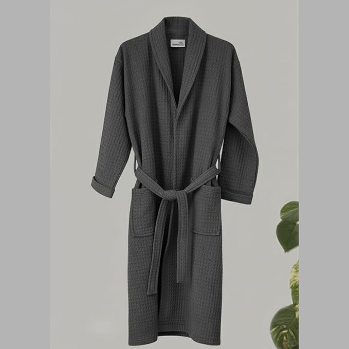 waffle bathrobe front #color_grey