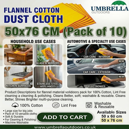 Flannel Cotton Dust Cloths