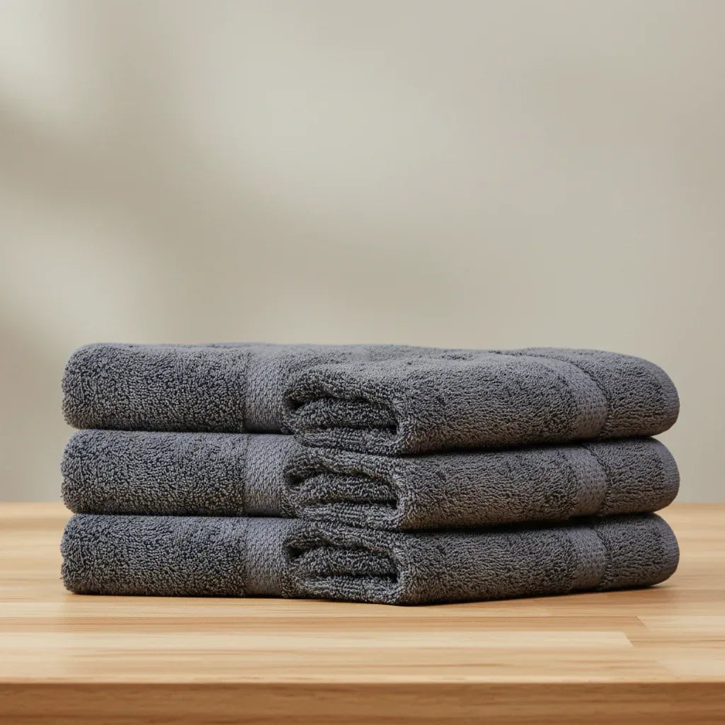 Pack of 6 Hand Towel Set Pure 100% Cotton - Dark Gray - Umbrella Outdoors