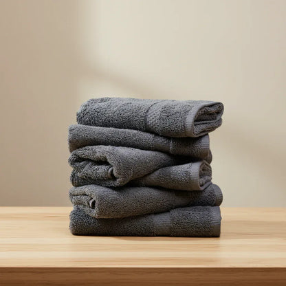 Pack of 6 Hand Towel Set Pure 100% Cotton - Dark Gray - Umbrella Outdoors