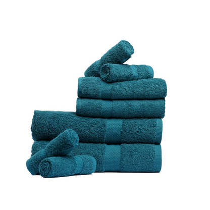 Pack of 8 Family Terry Towel Set Pure 100% Cotton