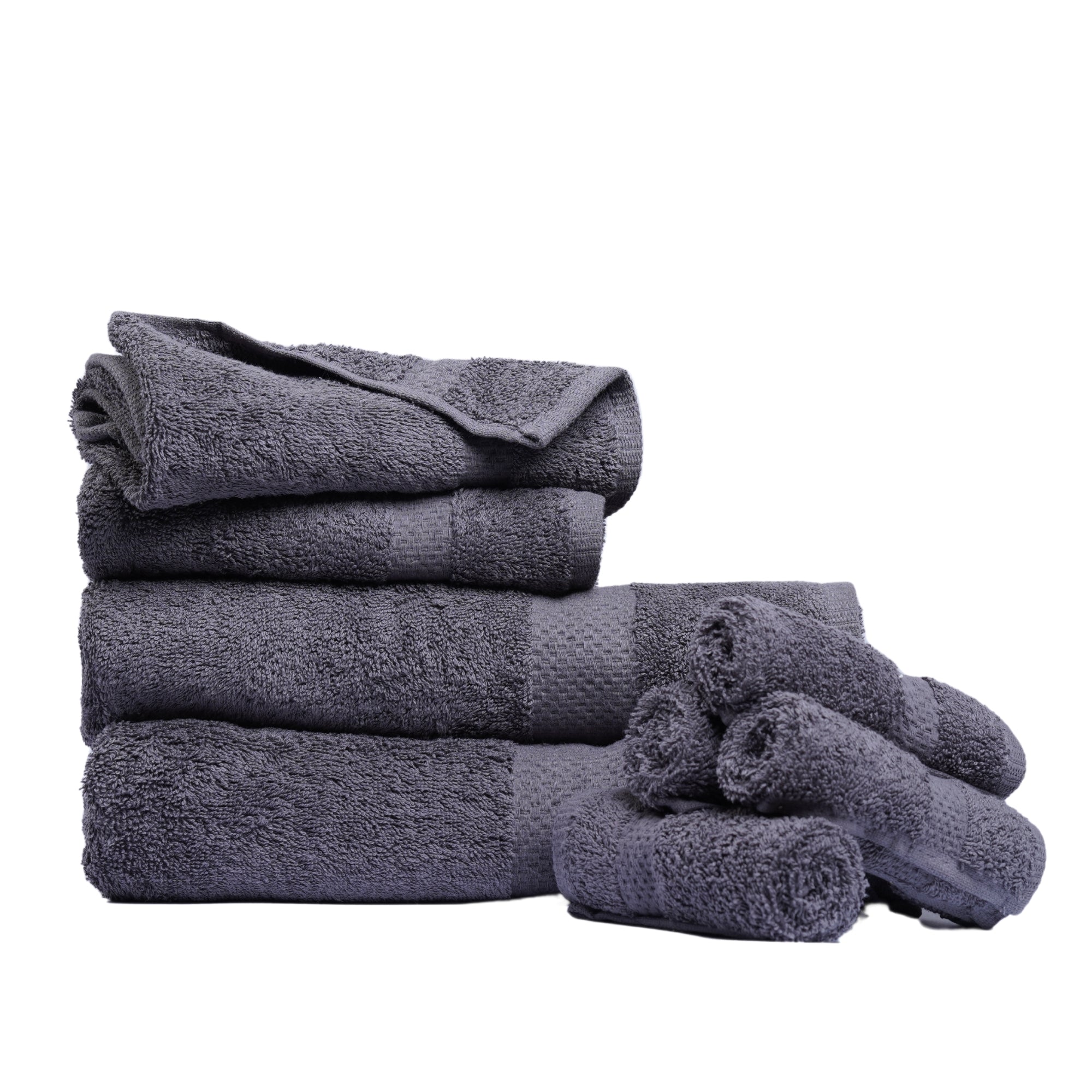 Pack of 8 Family Terry Towel Set Pure 100% Cotton