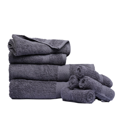 Pack of 8 Family Terry Towel Set Pure 100% Cotton