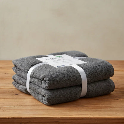 Pack of 2 Grey Bath Sheet Terry Towel Set Pure 100% Cotton - Umbrella Outdoors