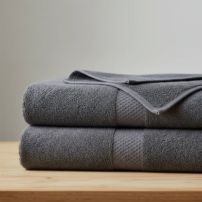 Pack of 2 Grey Bath Sheet Terry Towel Set Pure 100% Cotton - Umbrella Outdoors