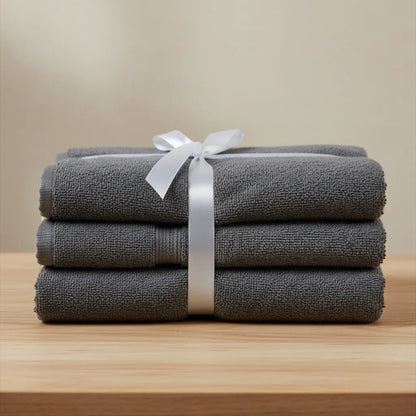 Pack of 2 Grey Bath Sheet Terry Towel Set Pure 100% Cotton - Umbrella Outdoors