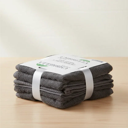 Pack of 6 Face Terry Towel Set Pure 100% Cotton - Gray - Umbrella Outdoors