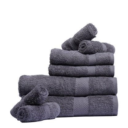 Pack of 8 Family Terry Towel Set Pure 100% Cotton